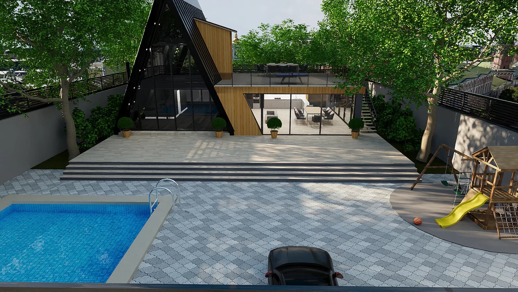 A-frame Bali villa — Fasad 03
