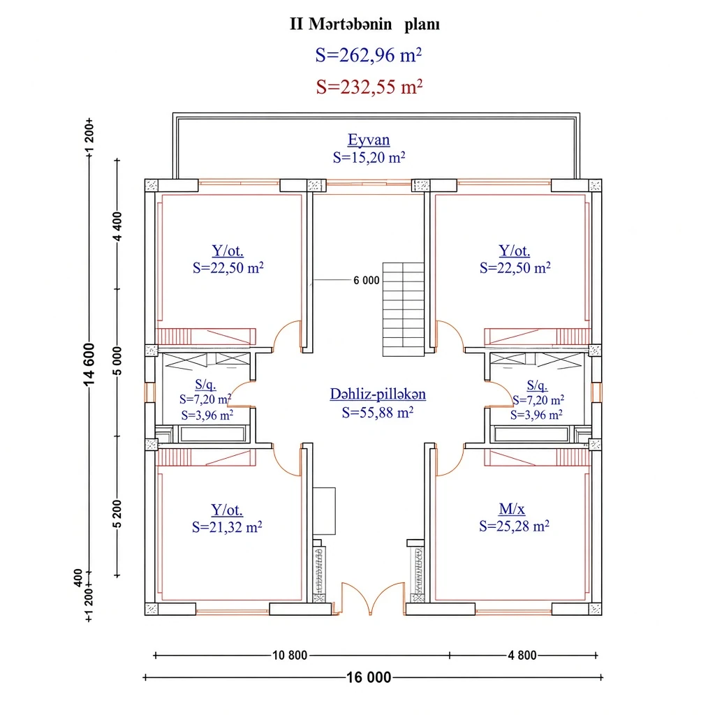 Villa Arcadia plan — 2-ci mərtəbə