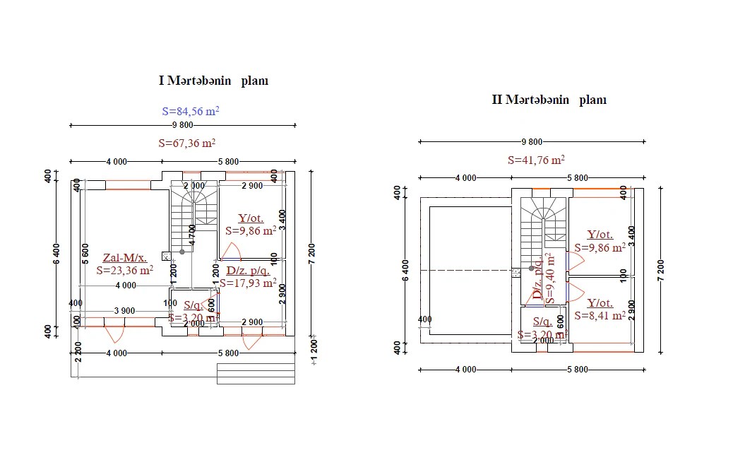 Chalet plan — Mərtəbə planı