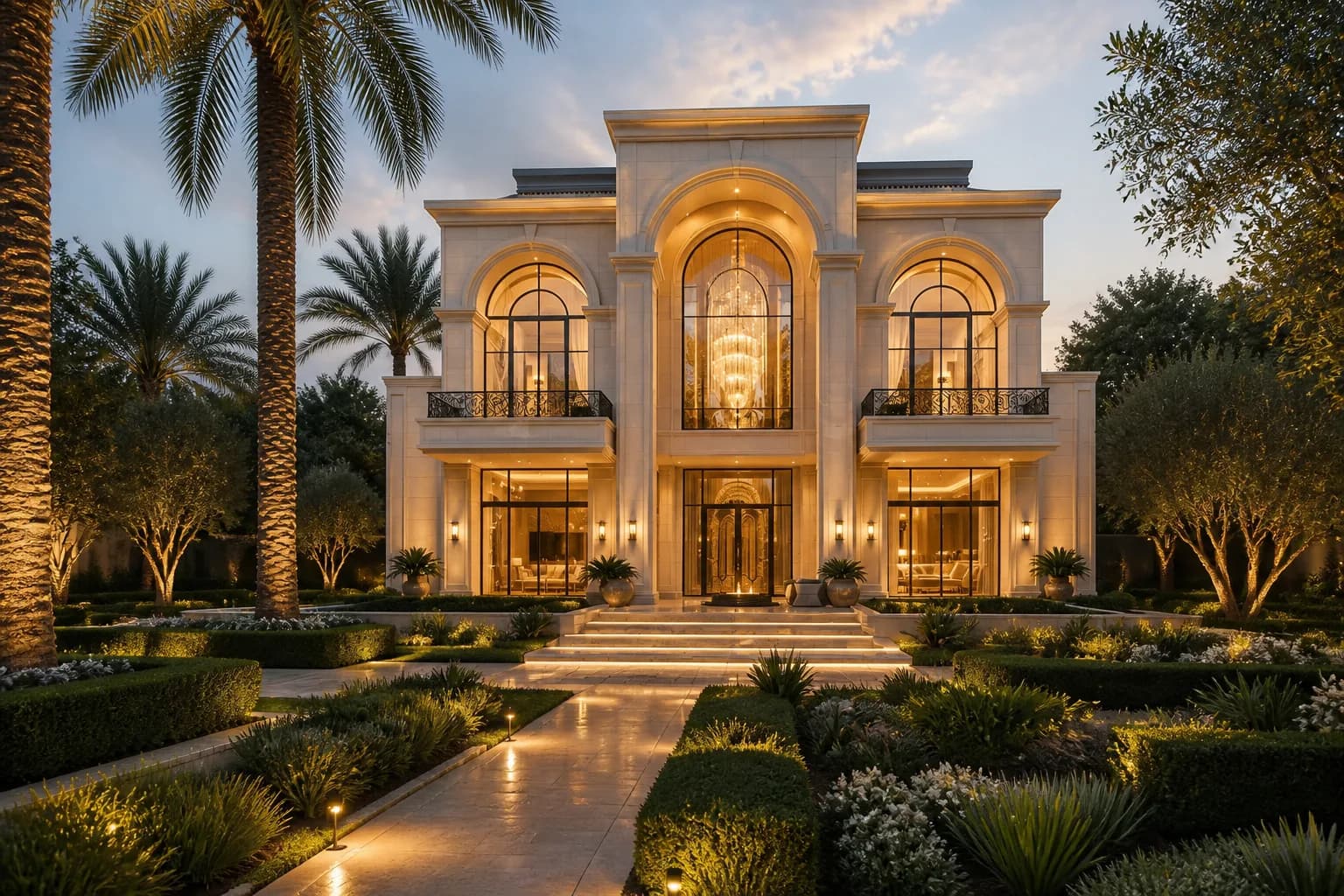 Villa landşaft və açıq məkan dizaynı — bağ və teras