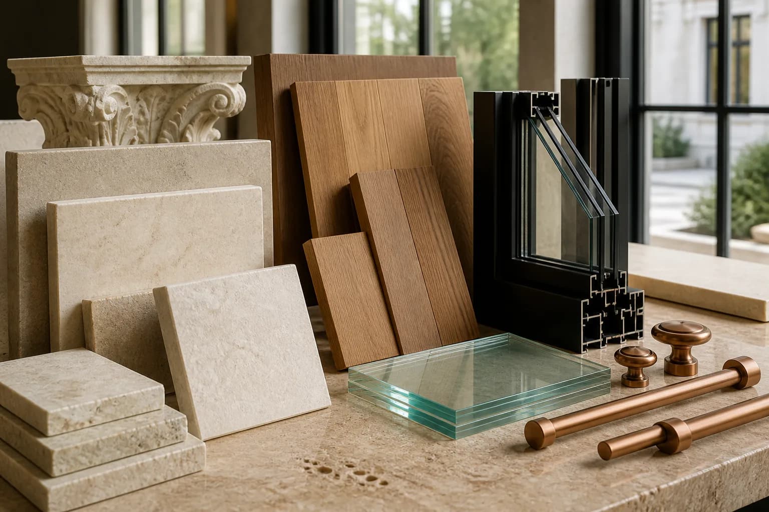 Premium tikinti materialları seçimi — daş, ağac və şüşə